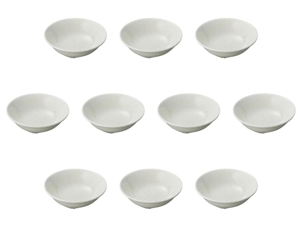 Set of 10 Mino Kohiki 16cm Bowls x Medium Bowls by Setomonohonpo (White) [16.1 4.9cm]