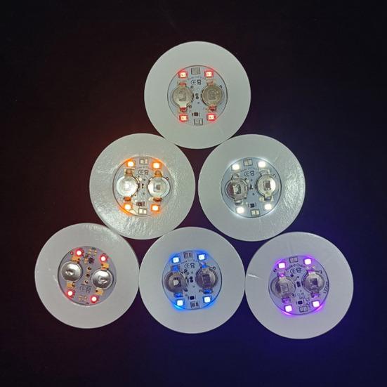 Colorful LED Coaster with 3 Light Modes Self-Adhesive Portable Drink Coaster for Beer Coffee Bar Ambience Lights Fun Home Bar Accessory