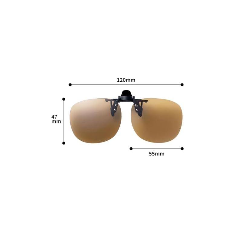 Used SWANS Made in Japan Polarized Sunglasses Clip-on Flip-up Type for Glasses SCP-21_LBR LBR Polarized Light Brown l 0