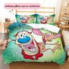 Ren & Stimpy  Pattern Bedding Quilt Set  Home Decoration  Gift (1 * duvet cover + 2 * pillowcase  without core)
