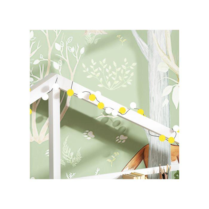 Lit d'enfant - MUVOE - 90x200 - Blanc - Bois massif - Style scandinave