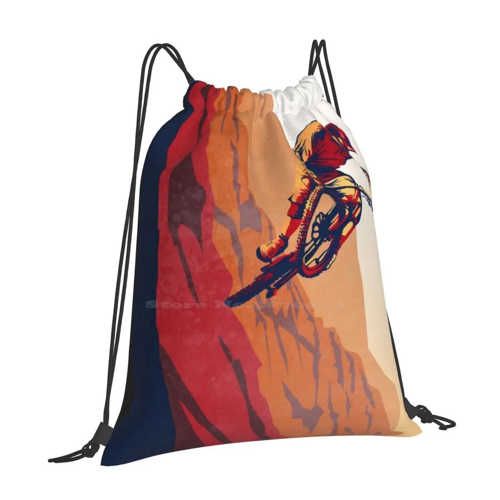 Retro Style Mountain Bike Poster : Good To The Last Drop Backpack For Student School Laptop Travel Bag Sheppard Fairey Style