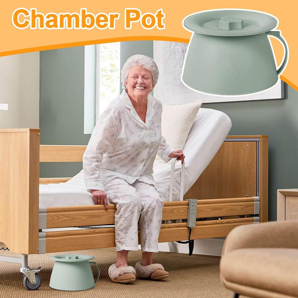 Chamber Pot 1.5L Bedside Spitting Pot With Handle For Outdoor Chamber Bucket For Men Youth Women Husband Daughter Son Wife Boys