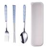 3 Pieces Spoon Fork Chopsticks Cutlery Portable Cutlery Set Lunch Cutlery With Box Set Stainless Steel Cutlery HMM