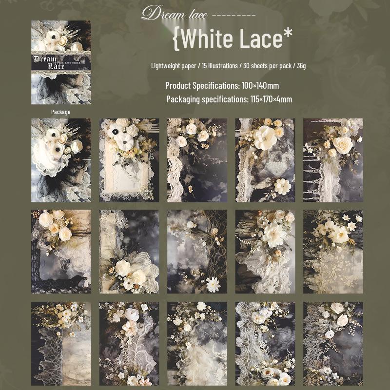 Gothic Lace Journaling Paper: Retro Lace Background & Versatile Decorative Sticky Notes Standard