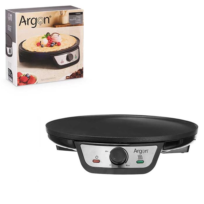 DAM Crêpière En Acier Avec 1200W De Puissance. 33x30x6,5 Cm. Couleur: Noir