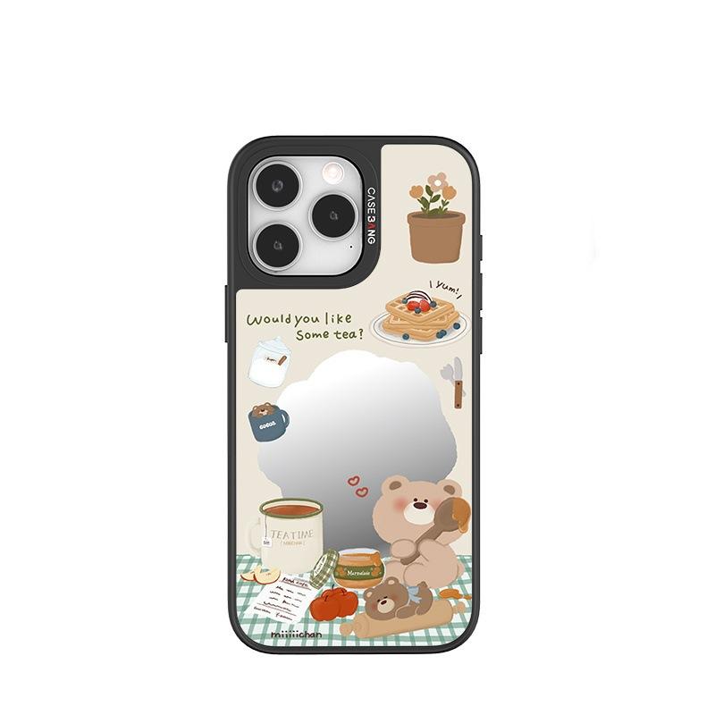 

Little Bear for Phone16ProMax for Apple 15Pro Cute 13 Anti-fall Phone14pro Mirror For Apple 11