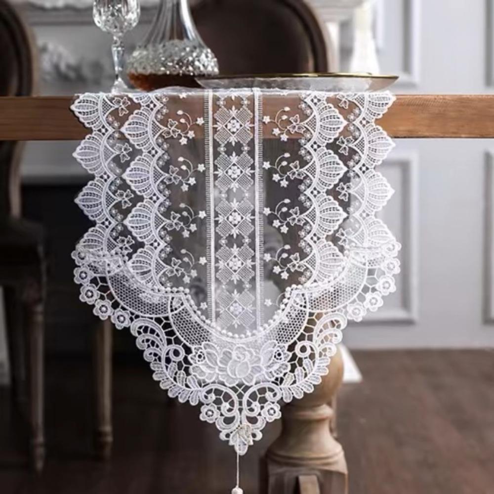 With Tassel Lace Table Runner Woven Tablecloth Wedding Table Cover  Wedding