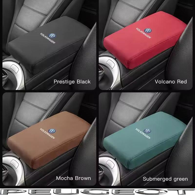 Car Armrest Mats Memory Foam Arm Rest Cushion Interior Accessories For VW GTI Polo Golf Passat Tiguan Arteon Jetta Taigo Hub Cap