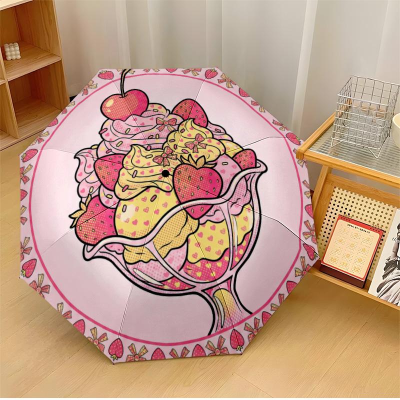 

Autumn Squirrel with Fruits Printed umbrella windproof folding umbrella portable sun and rain umbrella suitable for gifting