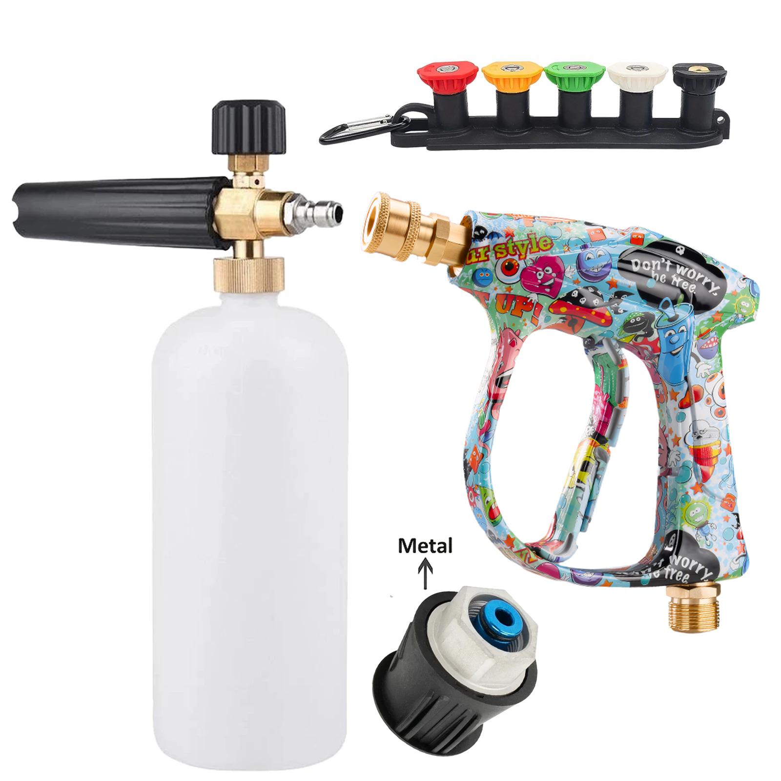 

Auto Dedicated Graffiti Pressure Washer Gun Set, Foam Cannon Included, 5 Nozzles and Premium Bosch Metal Adapter