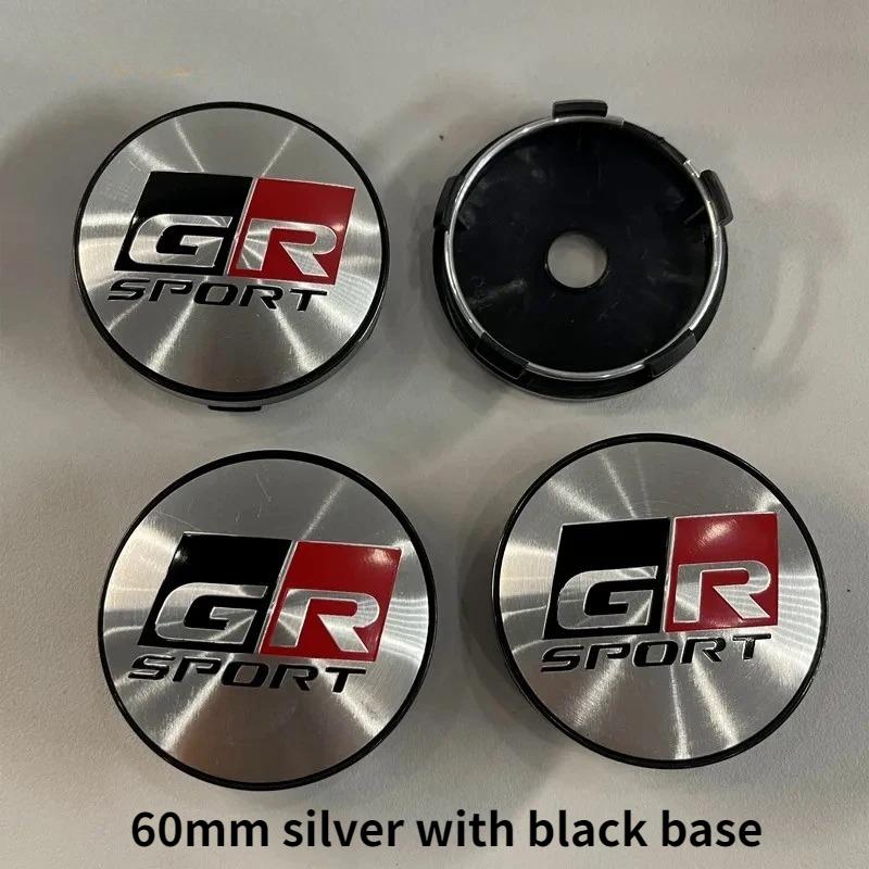 LFPB6 4 Pcs 60mm Car Wheel Center Hub Caps Rim Cover for Toyota GR Sport Corolla RAV4 Camry Yaris C-HR Prado Prius Auto Accessories