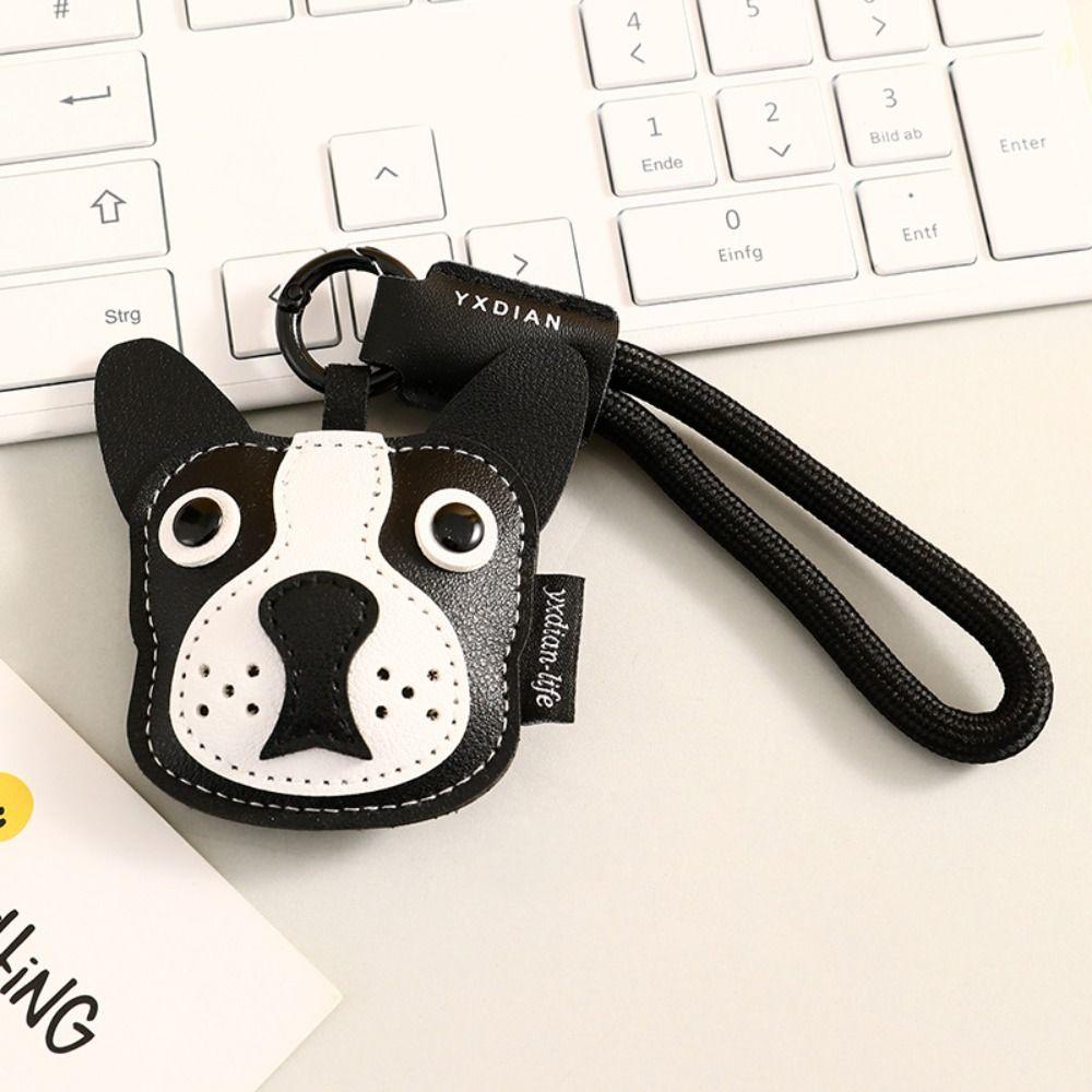 Alloy Puppy Car Keychain Leather Small Pendant New Bag Charm  Birthday Gift