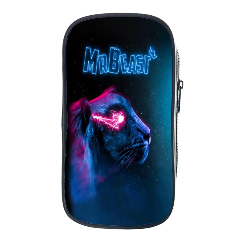 

Игровой пенал Mr Beast с молнией и кошкой, школьная сумка для хранения канцелярских принадлежностей, кавайный чехол для ручек, милый держатель для ручек, подарки для детей, сумка для ручек 2