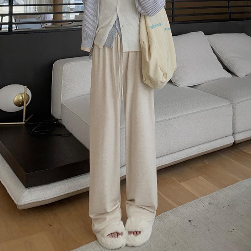 

Sticky Rice Women s High-Waisted Wide-Leg Pants - Spring/Autumn Casual Loose Fit Straight-Leg Trousers Medium