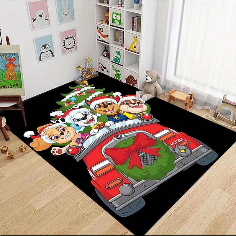 1Pc Paw Patrol Christmas Adventure Carpet Rug Soft Washable Antislip Home Living Room Sofa Mats Personalized Christmas Rug