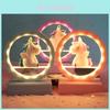 Cute Cartoon Unicorn Led Night Light Music Box Desktop Decor Ornament For Romantic Gift And Home Decor