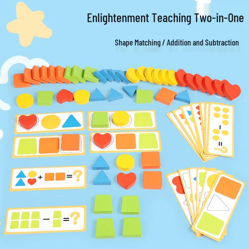 Montessori Toddler Shape & Color Sorting Cups - Educational Cognitive Matching Toy Wood