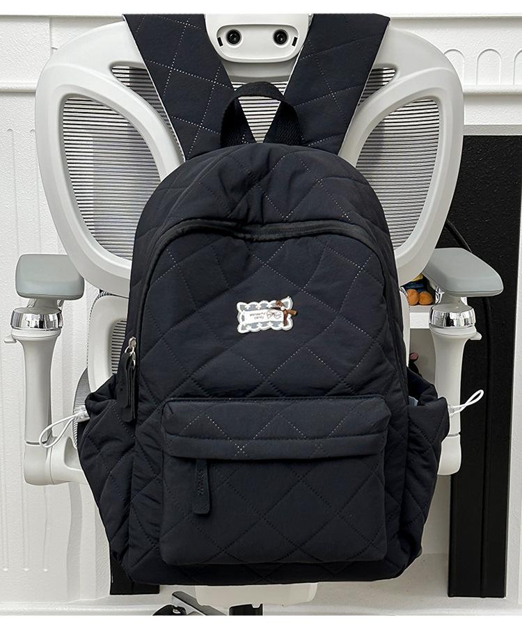 Schoolbag new ins style men's and women's solid color backpack junior high school campus light schoolbag fashionable simple large capacity backpack