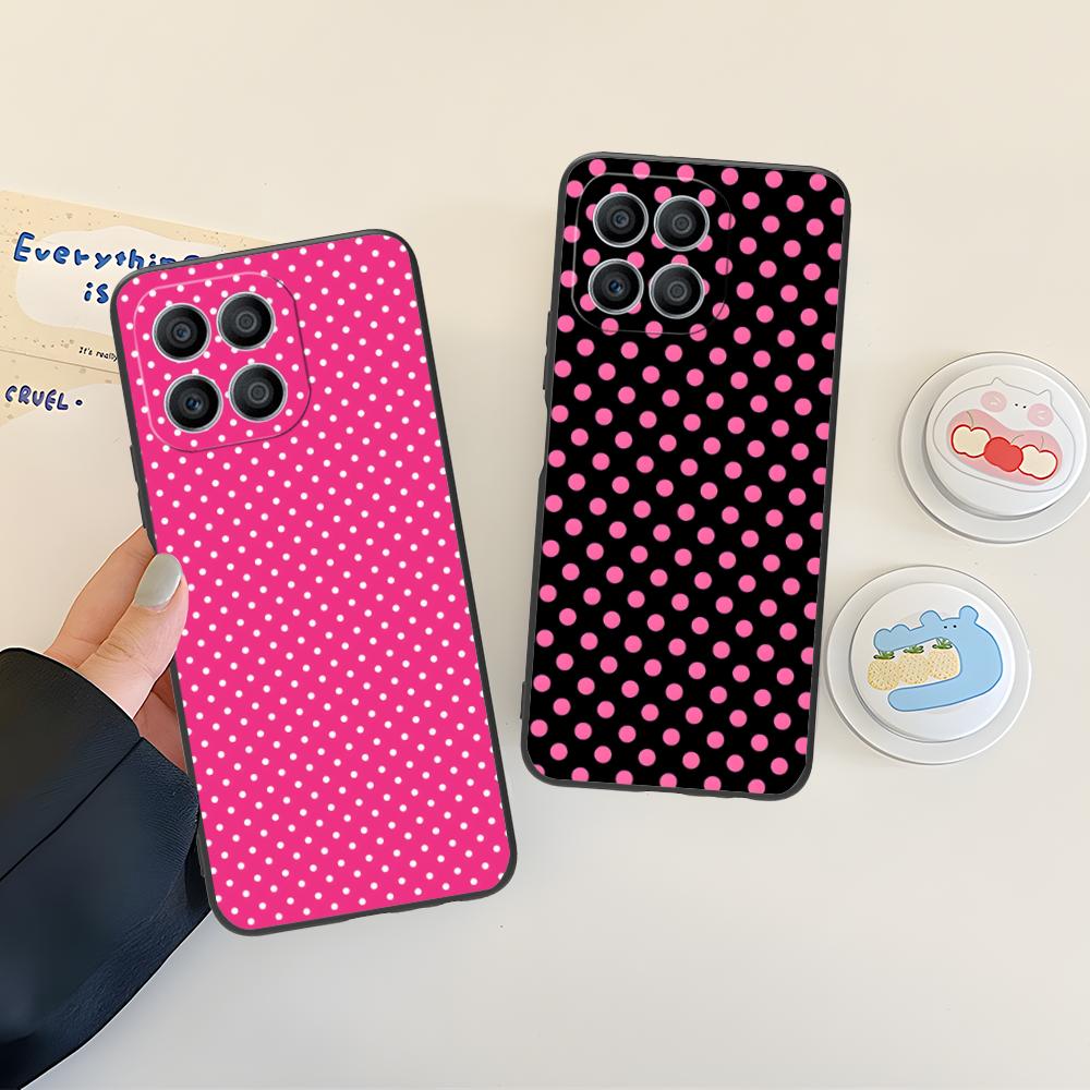 Pink Point Heart Mobile Phone Case for Honor 90 80 70 60 50 30 20 10 9 8 7 Pro S SE Lite 5G Colorful Printing Cover Pretty Cover