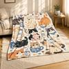 Kawaii Cat Milk Coral Fleece Blanket