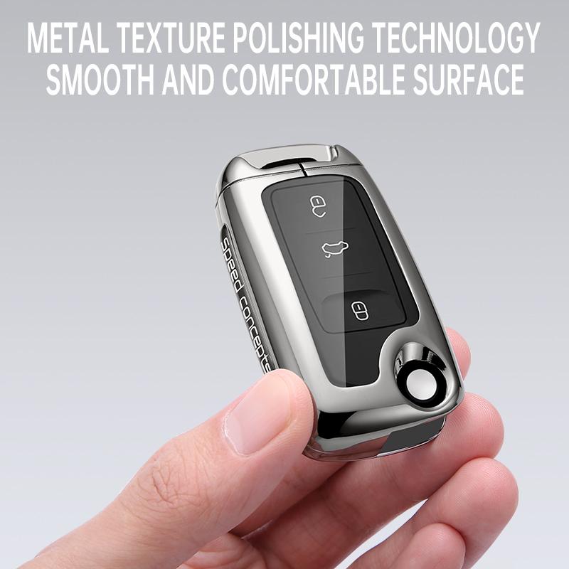 New Zinc Alloy Car Key Case for VW Volkswagen MK4 Bora Golf 4 5 6 Jetta Passat Polo Bora Touran Skoda Cover Bag