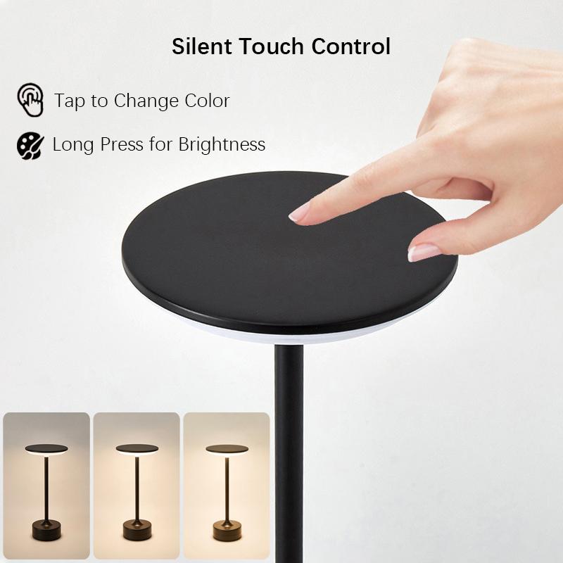 LED Table Lamp Rechargeable Reading Wireless Lights USB Touch Three-tone Desk Night Light Infinitely Dimmable Atmosphere Lightin