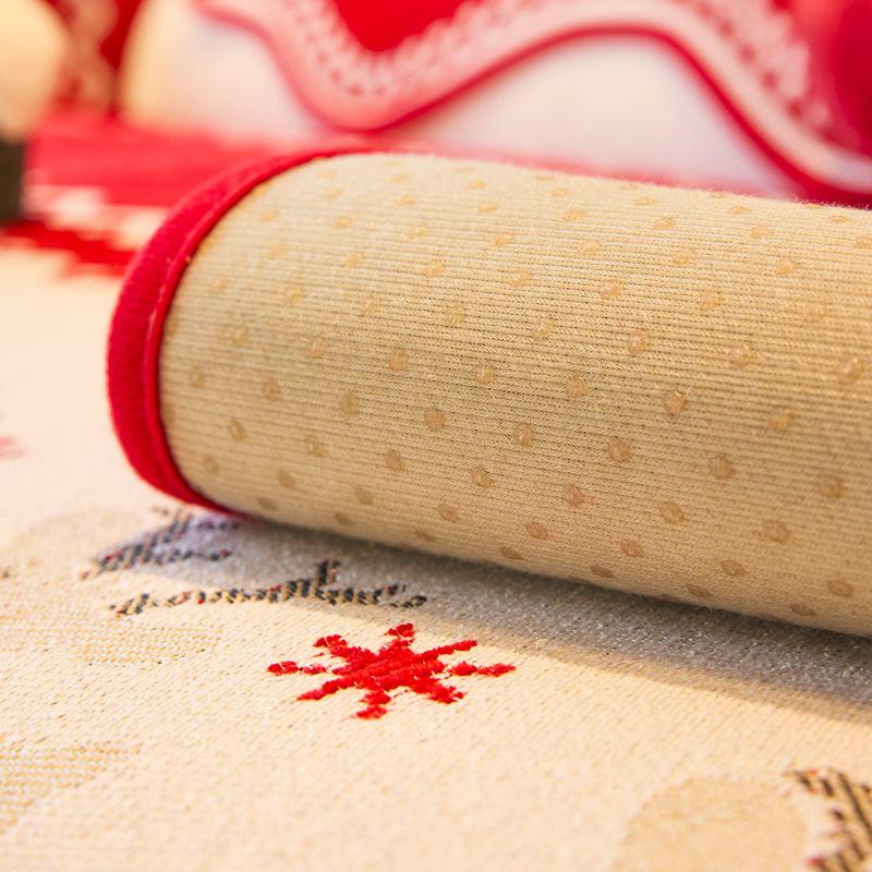 Festive Red Chenille Non-Slip Sofa Cover for All Seasons - New Year & Christmas Style