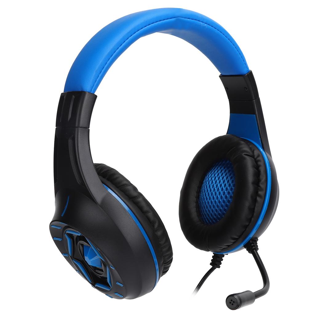 Gaming Headset 40mm Wired Stereo Headphone with Cool LED Light Microphone for PC Laptop