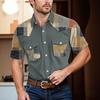 Men'S Fashionable Lapel And Shoulder Length Short Sleeved Casual Top