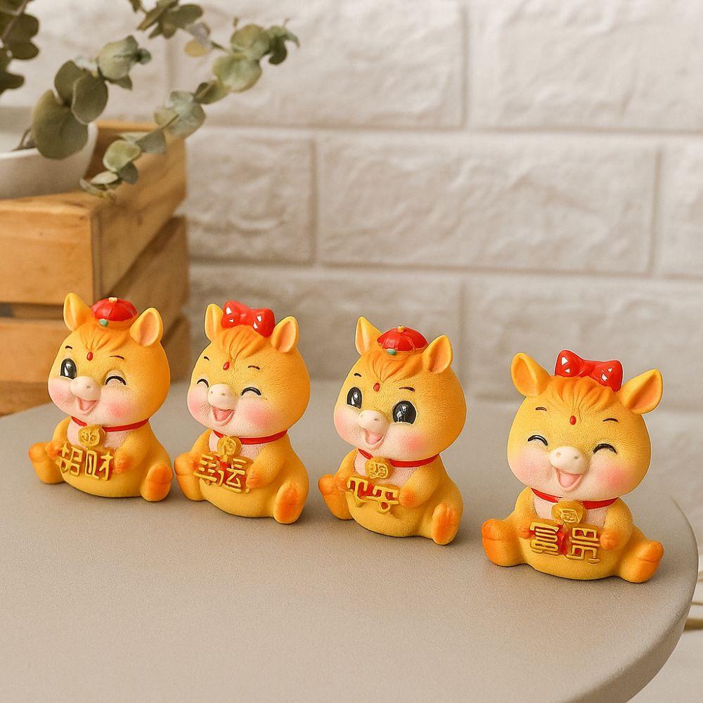 Resin 2026 Horse Year Figurines Lifelike Year of The Horse Zodiac Horse Mascot Decorative Chinese Horse Statue Home Party Decor