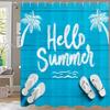 Sea Shell Starfish Style Shower Curtain 3D Printing Fabric Ocean Turtle Bathroom Curtains For Home Decoration Curtain With Hooks