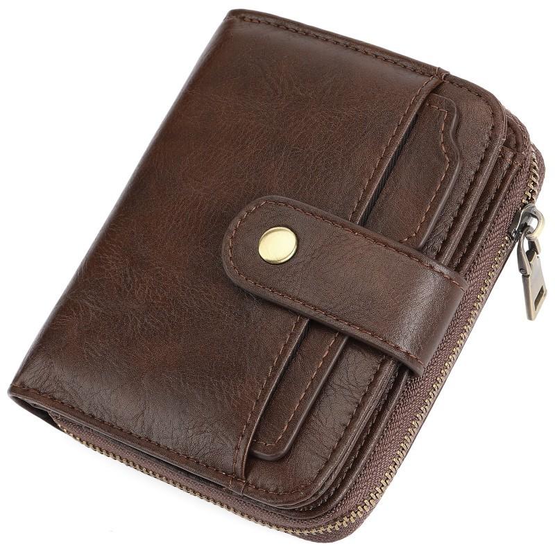 

GAEKEAO Men s Short Wallet Zip Buckle Zero Money Bag Retro PU Card 11x10x3cm