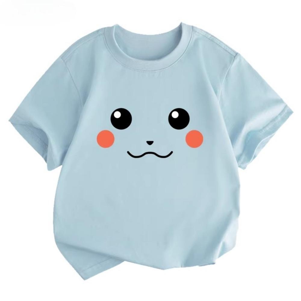 Potdemiel Pikachu Print  Children's T-Shirt, New Summer Style, Casual, Comfortable, and Breathable Children's Top