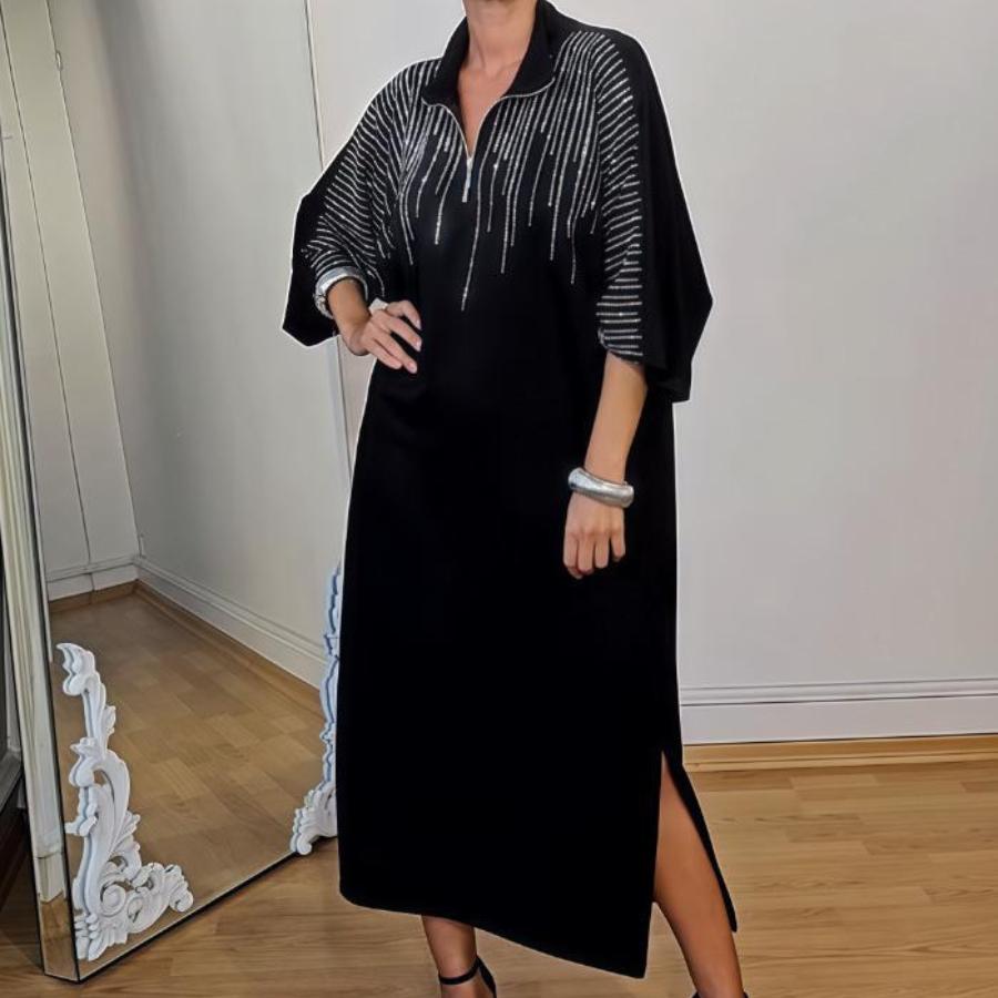 European & American Autumn Print Loose Long Sleeve Women's Dress