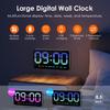 Digital Wall Clock 8.5 Inch Large Display LED Alarm Clock with Date Week Temperature Dual Alarm 3 Levels Brightness Adjustable