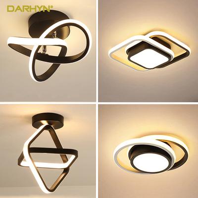 Luz de techo LED pequeña y moderna, 2 anillos, lámpara de techo de diseño creativo, accesorios de iluminación para interiores, pasillo, balcón, pasillo, Lustre de oficina