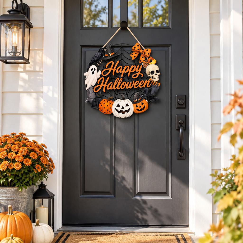 Halloween Hängeschild für den Außenbereich, Veranda, Tür und Eingangsbereich Herbstdekoration