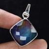 Natural Opal Pendant Square Cushion 28ct 925 Sterling Silver October Birthstone for Gem Collections