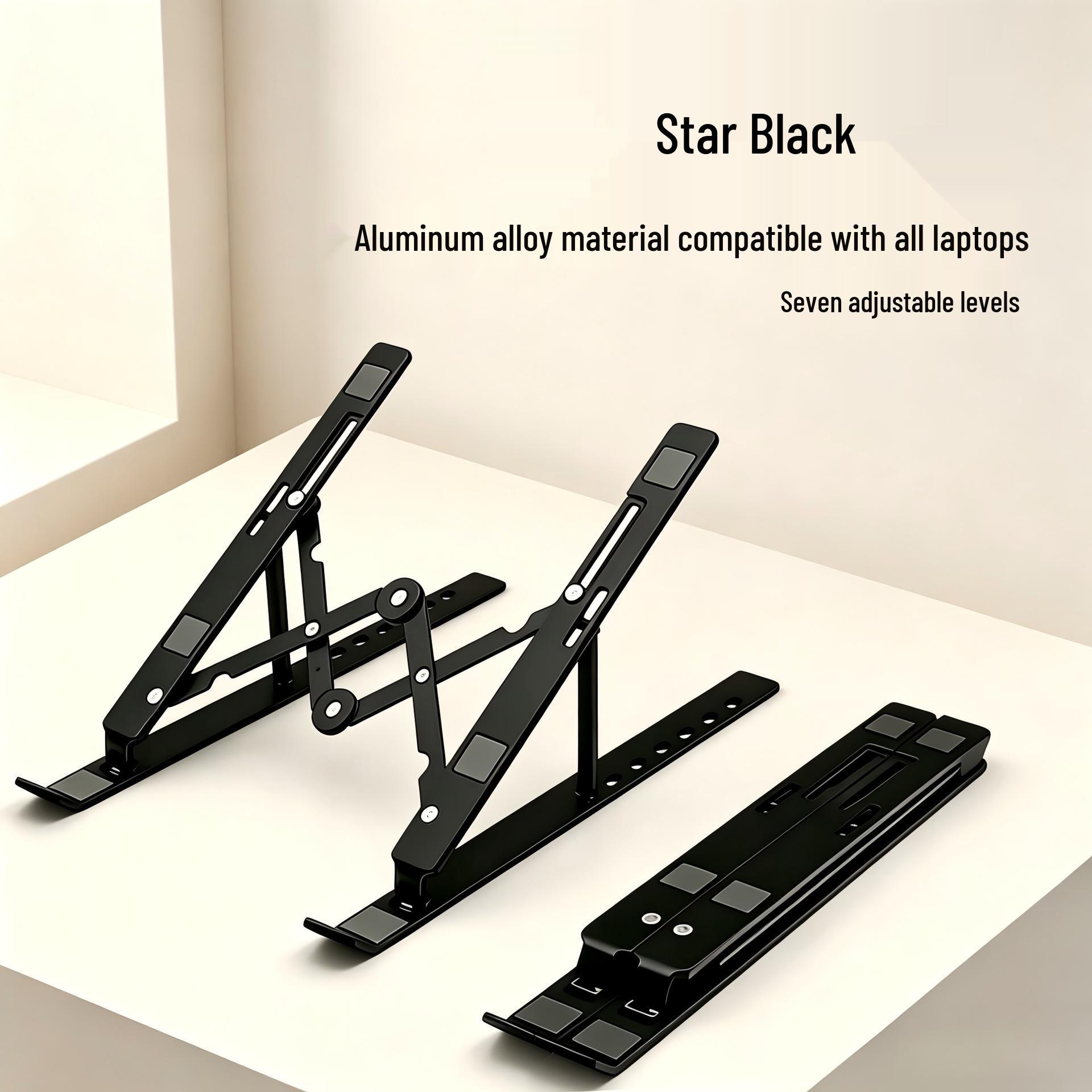 Aluminum Alloy Folding Laptop Stand: Portable Gaming, Cooling & Height Adjustable.