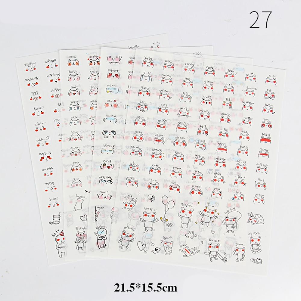 6 Sheets Cartoon Creative Stickers DIY Scrapbook Diary Phone Decorative Stickers Stationery