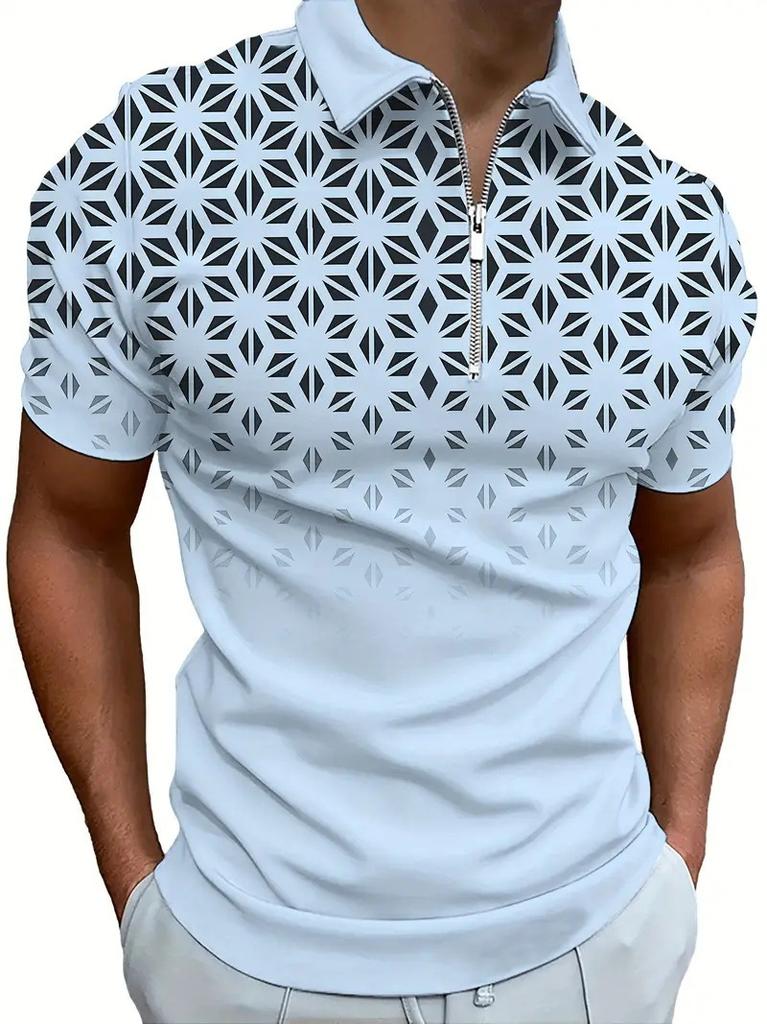 Essentielles kurzärmeliges Sternbild-Polo, trendiges lässiges Herrenoberteil.