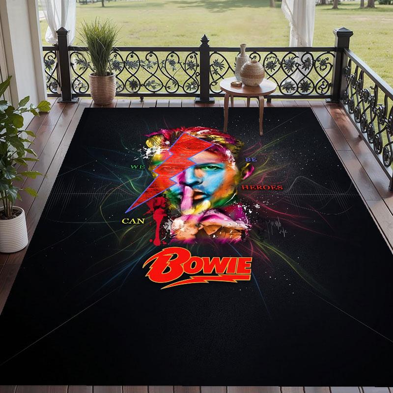 Alfombra de Suelo Suave Patrón David Bowie Alfombra de Área Felpudo Decorativo Para Decoración de Habitación del Hogar