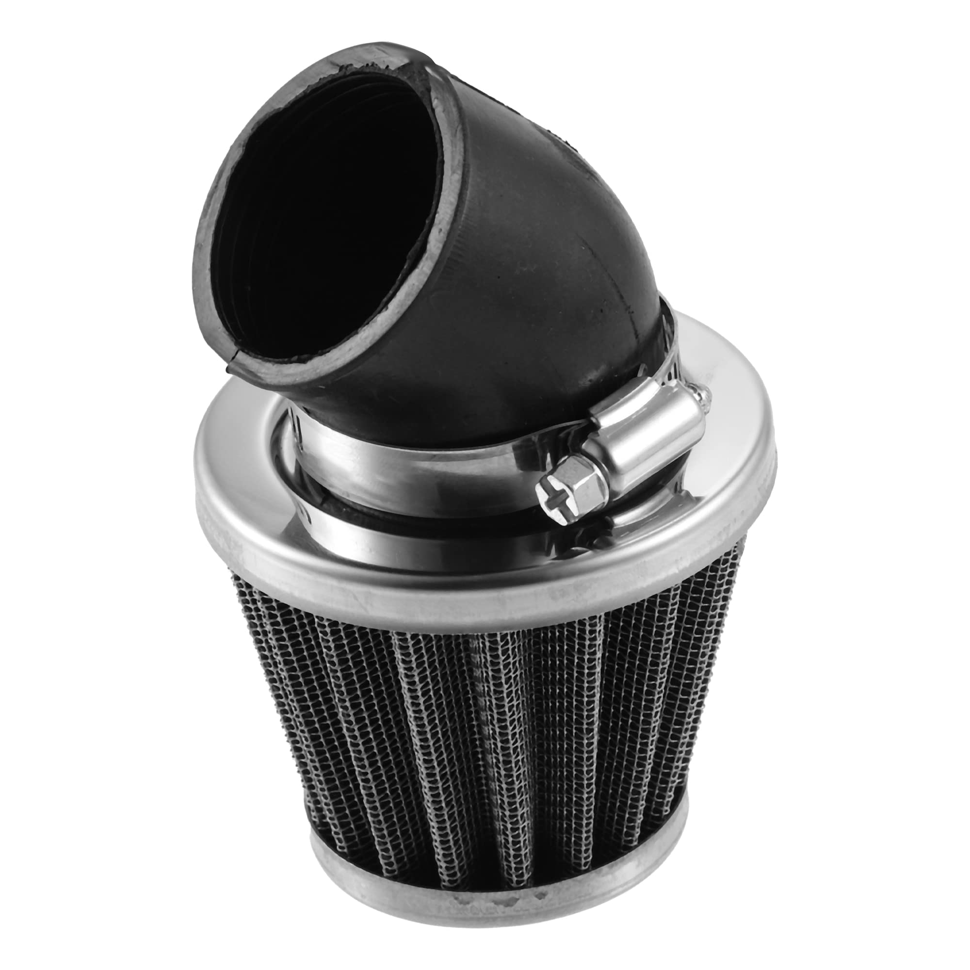

uxcell Round Taper Replacement Universal 38mm Elbow Conical Air Filter Round Taper Replacement for Motorcycles Silver Tone