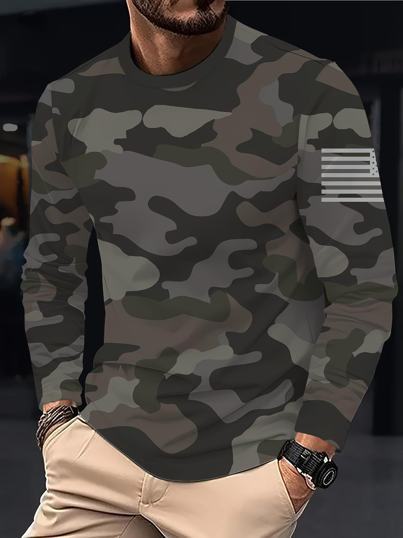 New Men s T-shirt Retro Hip-hop Pattern Printed Long-sleeved T-shirt Autumn Oversized Casual Men s Long-sleeved Top Men Clothing S