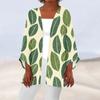 Women's Casual Fashion Printed Lightweight Mid-length Jacket Cardigan