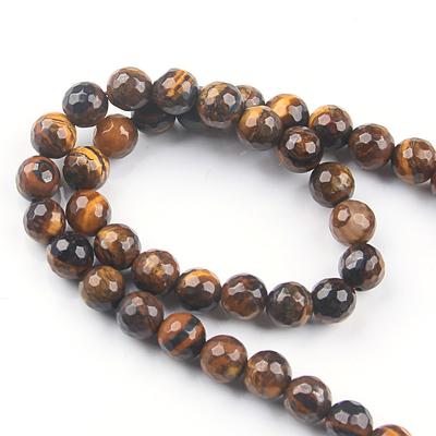 Round Loose  Faceted Tiger Eye Stone Spacer Beads for Jewelry Making DIY Charm Bracelet 6/8/10mm