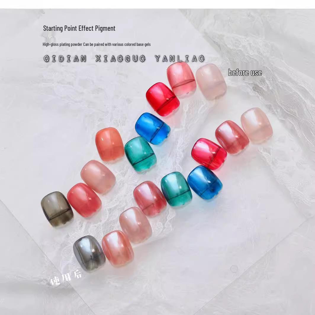 Aurora High Gloss Nail Art Electroplating Powder - Quick Dry, Super Bright, Mirror Finish, Glitter Crystal.