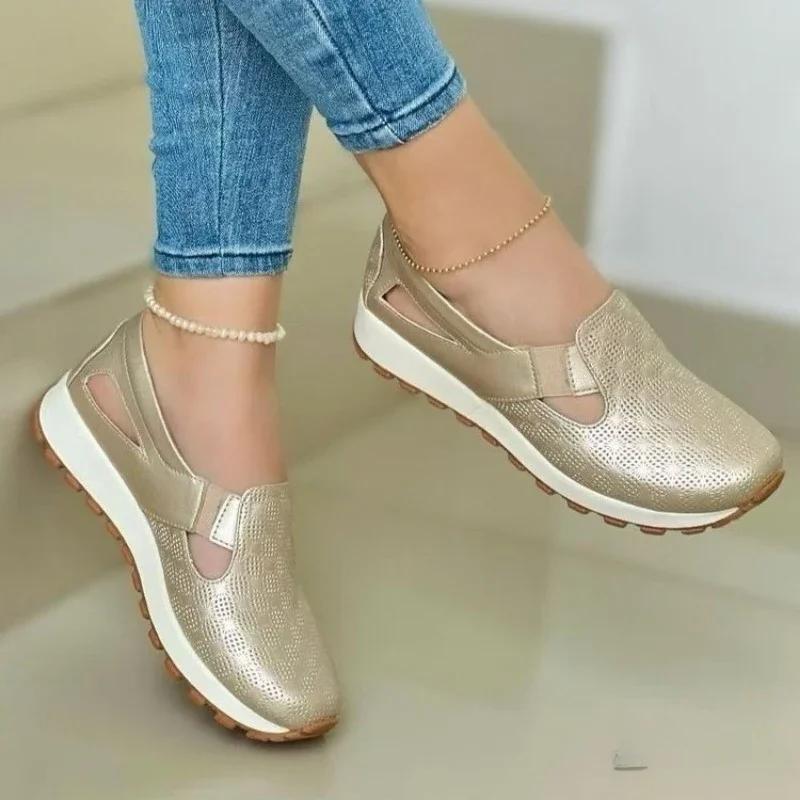 Ladies Shoes 2025 Hot Sale Slip-on Women's Vulcanize Shoes Fashion Hollow Out Plus Size Outdoor Best Seller Outdoor Casual Shoes
