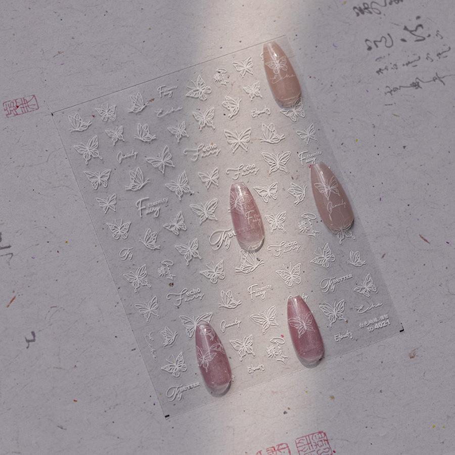 Adesivi per Unghie Farfalla Sottili Resistenti Bianco e Nero Fai da Te Creazione Adesivi Decorativi Creativi